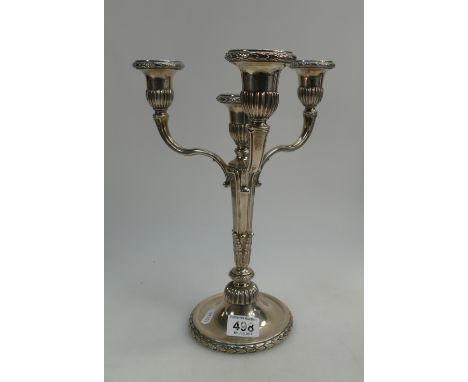 Good quality silver plated candelabra, 32cm high.