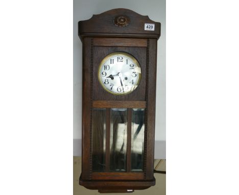 1920's Oak Cased Wall Clock