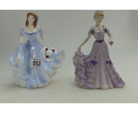 Coalport limited edition lady figures Pamela and Matt figure First Waltz, both boxed with certs. (2)