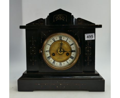 Ebonised Wooden Mantle Clock