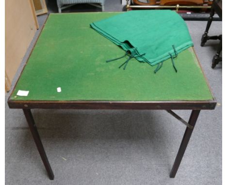 20th Century oak brass bound card table