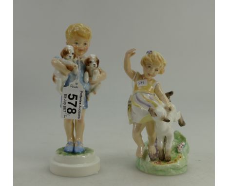 Royal Worcester Character figure Monday's Child and April (2)