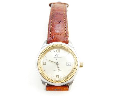 Ladies Chronoswiss Ladies wristwatch with brown leather strap, boxed with certificate and paperwork 