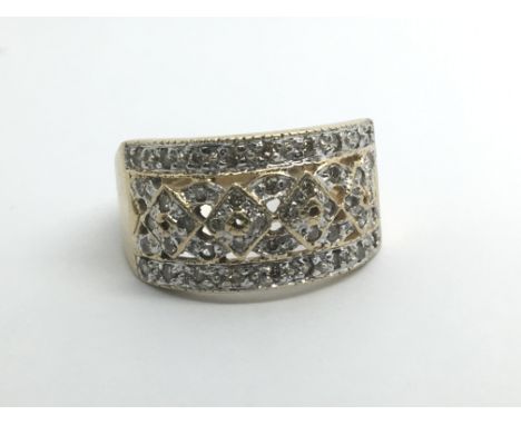 A 9ct yellow gold and diamond ring, approx 4.2g, ring size approx N