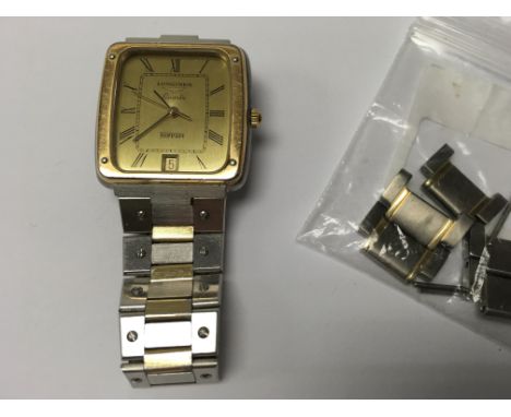 A vintage Longines quartz Ferrari edition wristwatch with addition strap links.