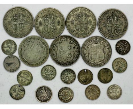 Pre 1947 silver coins, 120g. P&amp;P Group 0 (£5+VAT for the first lot and £1+VAT for subsequent lots) 