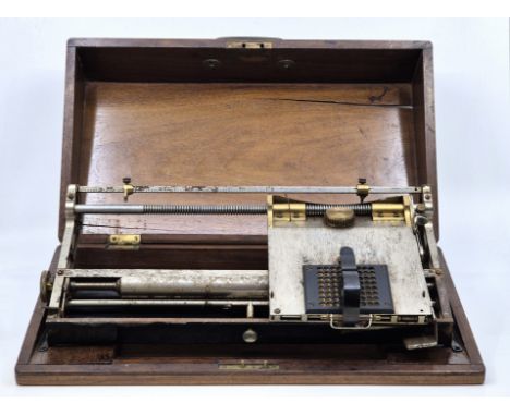 A Hall Type-Writer Co. (New York) portable American index type writer,&nbsp;plate stamped maker details and "No.2487*" (Seria