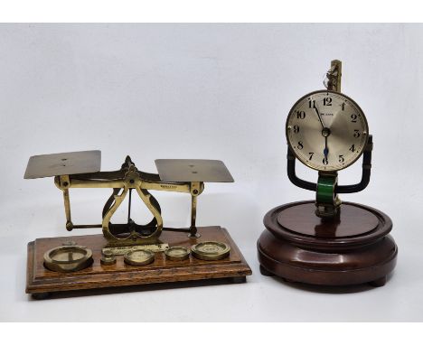 A Bulle Clock (France) 800 Day electro-magnetic desk or mantle clock, having silvered Arabic numeral dial with outer minutes 