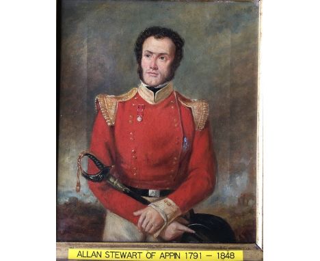 British School (early 19th century), "Allan Stewart of Appin (1791-1848)", an half length portrait in 14th Regiment of Foot m