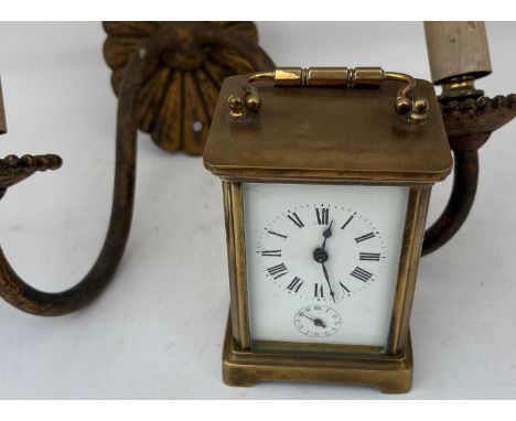 A miscellaneous collection to include carriage clock, wall lights and others&nbsp;