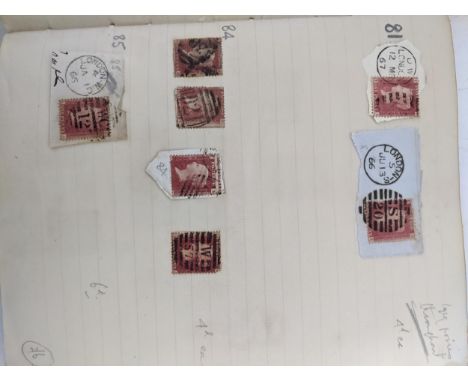 A good collection of Victorian penny reds, and with various Victorian 2d blue stamps, all arranged in plate number order in a