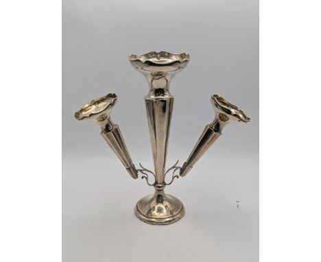 A George V silver epergne on a weighted base hallmarked Chester 1919 by Clark and Sewell Location:If there is no condition re