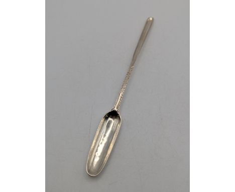 A George III silver bone marrow spoon hallmarked London 1779, 32gLocation:If there is no condition report, please request.