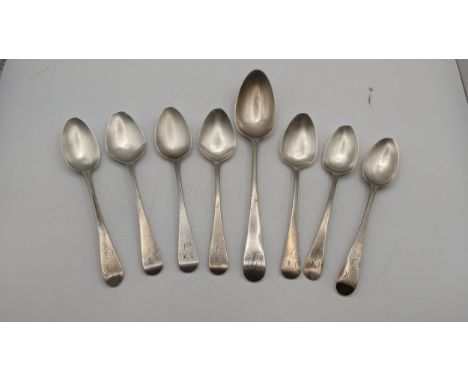 A group of silver tea spoons to include a set of four hallmarked London 1825, total weight 121.8gLocation:If there is no cond