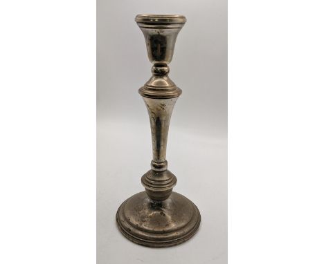 A sterling silver candlestick with weighted base, 23cm h Location:If there is no condition report shown, please request