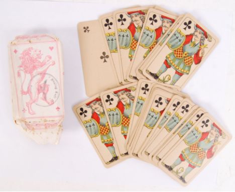 A rare set of original WWII Second World War Belgian playing cards, made by Peacock. Circa late 1930's, the cards original pa