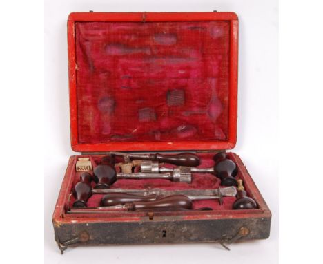 A rare late 18th / early 19th century Georgian Neurosurgeon's Brain surgery / operating kit / set. Consisting of a near-compl