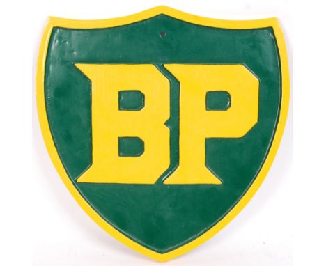A large 20th century vintage style BP British Petroleum aluminium wall sign. measures approx 35cm tall. 
