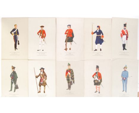 A collection of vintage military uniforms throughout the ages prints by P.H Smitherman, 'A Hugh Everlyn' Print to include; 17