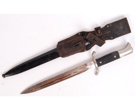 An original WWII Second World War Third Reich Nazi German Fireman's dress dagger. Within the original scabbard, with leather 