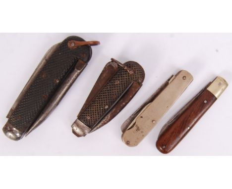 A collection of 4x original vintage penknife to knifes to include; farming penknifes, tools, army knives, scouting/ forestry 