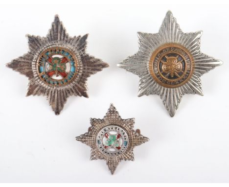 Irish Guards Officers Cap Star, fine quality silver and enamel example made by J R Gaunt London, stamped with “S” to the reve