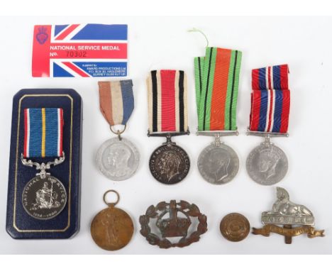 WW1 / WW2 British Lincolnshire Regiment Medal Group of Five, consisting of British War and Victory medals awarded to “2488 CP