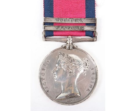 Military General Service Medal 1793-1814 Royal Staff Corps, example with two clasps, Vittoria and Toulouse. Medal awarded to 