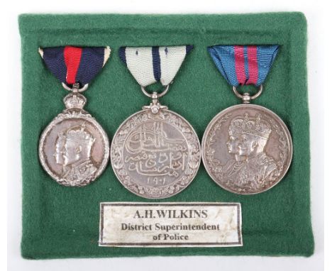 British Delhi Durbar Police Medal Group of Three, consisting of un-named Edward VII 1902 Coronation medal, Edward VII Delhi D