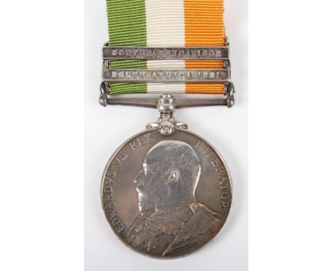 Kings South Africa Medal Worcestershire Regiment, with two clasps, South Africa 1901 and South Africa 1902. Awarded to “2373 