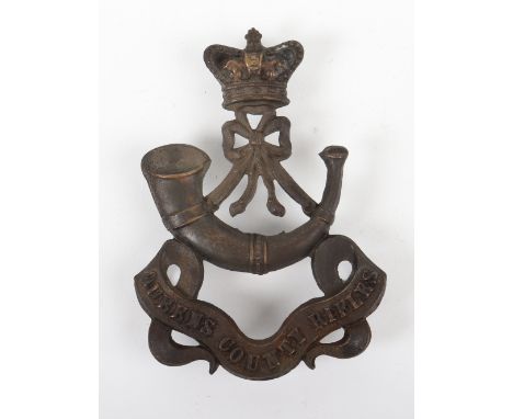 Scarce Victorian Irish Militia Queens County Rifles Glengarry Badge 1874-81, fine example being bronzed crowned light infantr
