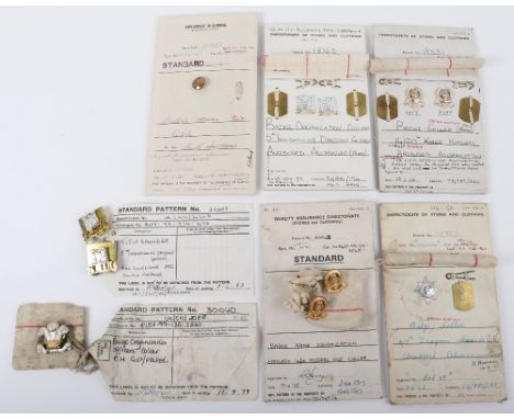 Selection of Sealed Pattern Badges, consisting of officers 14th / 20th Hussars collar badges, 4th / 7th Dragoon Guards anodis