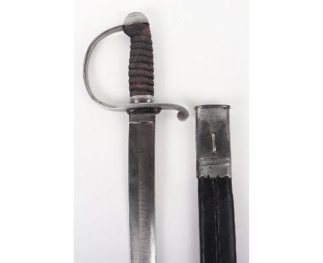 Victorian British Chatham Prison Warden’s Cutlass Sidearm, fine example with steel guard, down swept quillon with broad arrow