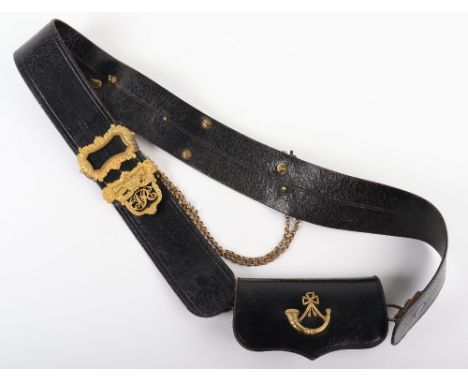 Victorian First Surrey Rifles Officers Cross Belt &amp; Pouch Set, fine example of the black leather cross belt with superb q