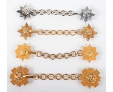 4x Guards Regiments Cloak Chains, consisting of example for Coldstream Guards, Scots Guards and two Irish Guards (one not mat