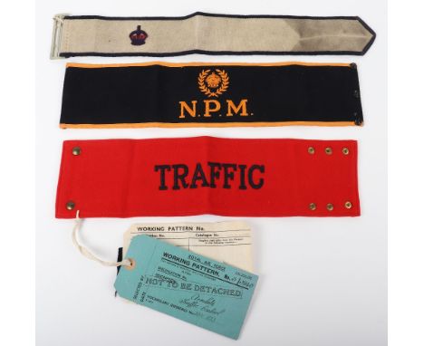 Sealed Pattern British Army Traffic Control Brassard, complete with its sealed pattern docket labels with wax seal. Accompani