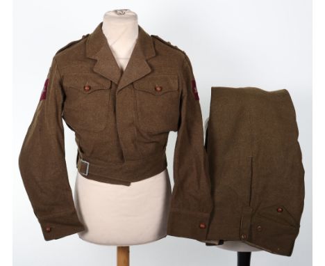 WW2 British Battle Dress Uniform Group of an Officer in the 10th Hussars 6th (Airborne) Reconnaissance Regiment, fine war aid