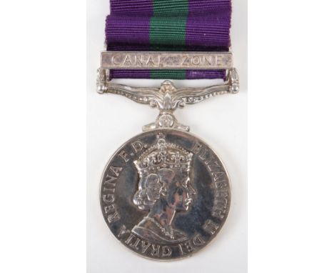 Elizabeth II General Service Medal 1918-62 Royal Artillery, fine single clasp example for Canal Zone, awarded to “22586294 GN