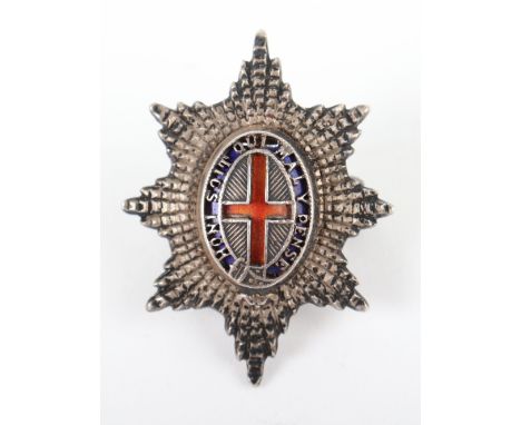 WW2 Hallmarked Silver Coldstream Guards Officers Cap Star, fine example made by J R Gaunt &amp; Sons, with hallmarks for Birm