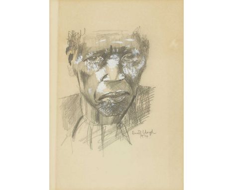 ▴ Errol Lloyd (Jamaican-British, b.1943)Portraitsigned and dated 'Errol Lloyd/1974' l.r., pencil heightened with white20.5 x 