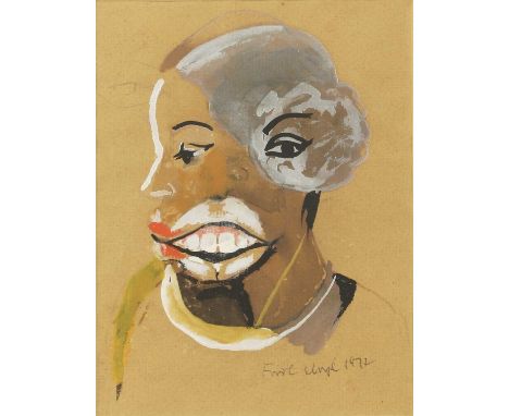 ▴ Errol Lloyd (Jamaican-British, b.1943)Portrait of a womansigned and dated 'Errol Lloyd 1972', watercolour heightened with w