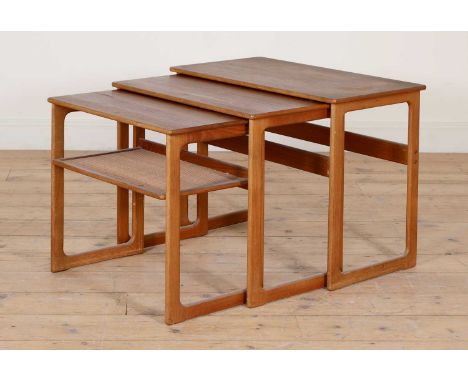 A CFC Silkeborg teak nest of tables,1960s, designed by Johannes Andersen and Illum Wikkelsø for CFC Silkeborg, each table rai