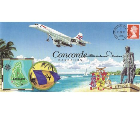 Rare Concorde Cover? Signed by? Barbara Harmer?Concorde Female Pilot?flown?? 01 De 01 Heathrow Concorde Barbados Cover?? Pers