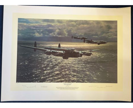 WW2. Anthony Saunders Multi Signed Colour 31x23 Print, Titled Pathway To The Ruhr The Dambusters Limited Edition 191 of 325. 