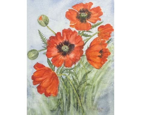 After Theodore Major (British 1908-1999): 'Oriental Poppies', limited edition colour print together with English School (20th