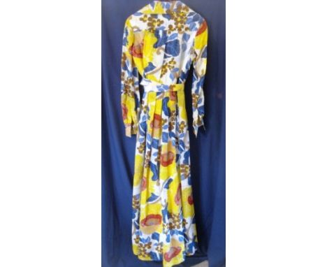 From a private collection of theatrical costumier vintage clothing. C.1970's 'Cortessa' dress. (Long, maxi style) Bright yell