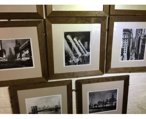 Group of three (3) black and white photo prints of New York street scenes, each framed &amp; glazed in wooden frames.*This lo