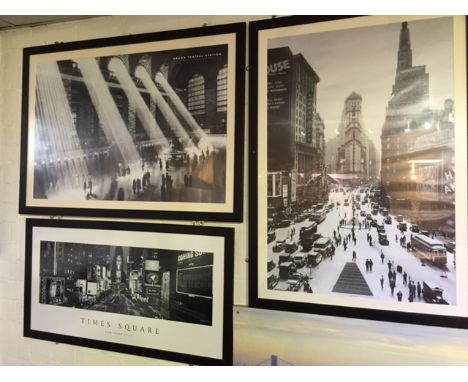 Three (3) photo prints New York scenes, including Grand Central Station. Each framed and glazed *This lot will have VAT on th