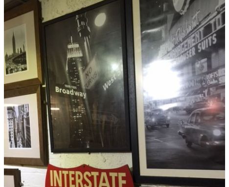 Two (2) black and white photo prints New York scenes (Broadway). Each framed and glazed.*This lot will have VAT added to the 