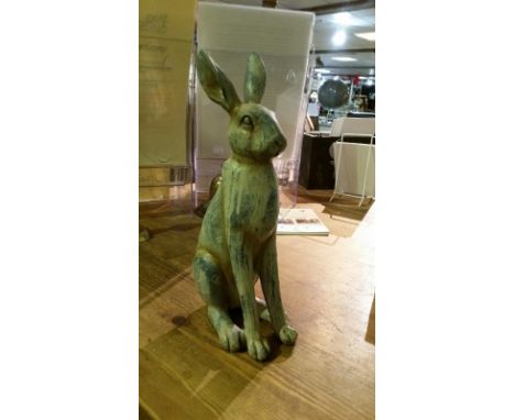Large grey hare figure (resin), stands approx 50cm high. *this item will have VAT added to the hammer price